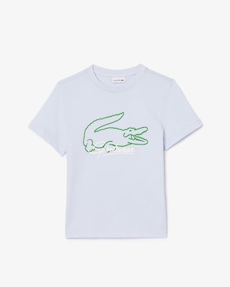 Kids' Bright Croc Print Cotton T-Shirt