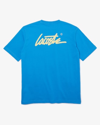 Unisex Lacoste LIVE Loose Fit Print Cotton T-Shirt