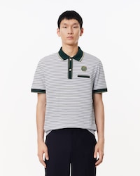 Men's Regular Fit Striped Mini Piqué Polo