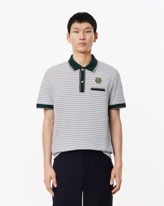 Men's Regular Fit Striped Mini Piqué Polo