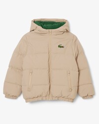 Unisex Embroidered Crocodile Hooded Puffed Jacket