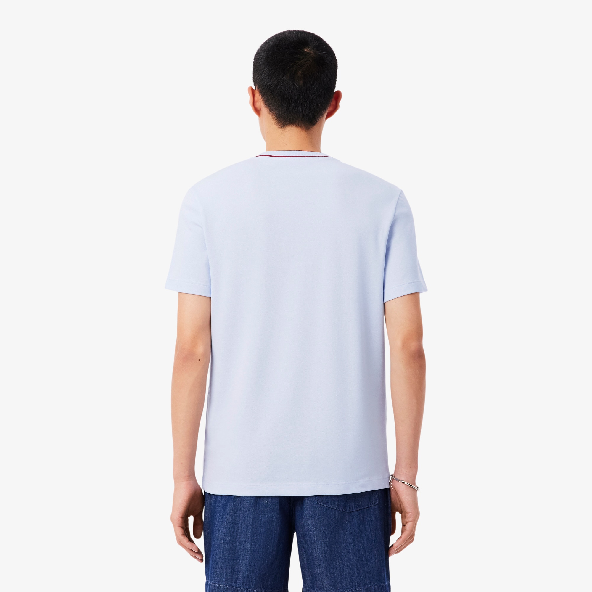 Men's Stretch Piqué Striped Collar T-Shirt - T-shirts - New In
