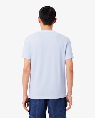 Men's Stretch Piqu&eacute; Striped Collar T-Shirt
