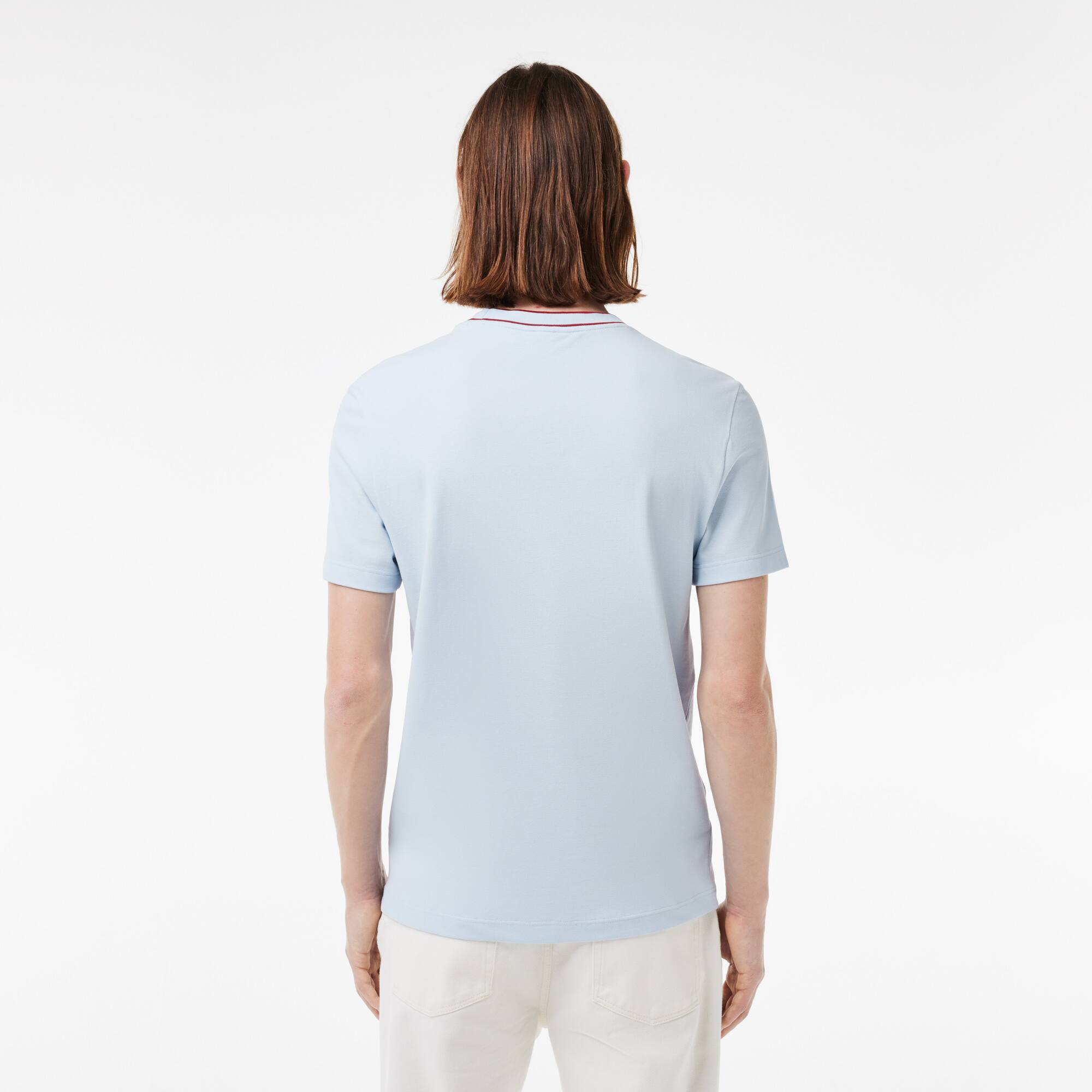 Men's Stretch Piqué Striped Collar T-Shirt - T-shirts - New