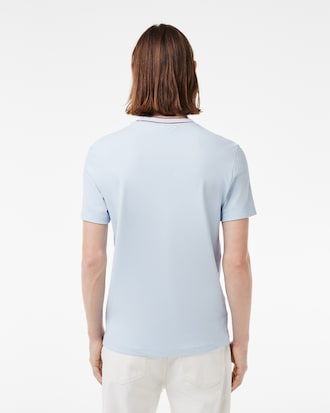 Men's Stretch Piqué Striped Collar T-Shirt