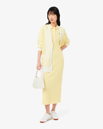 Women's Long Ribbed Cotton Polo Dress