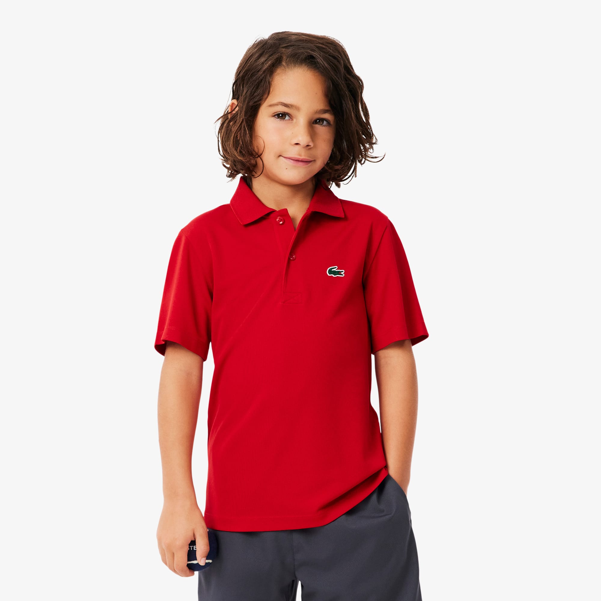 Lacoste Boys' Sport Ultra Dry Jersey Polo - 12 Years In Red