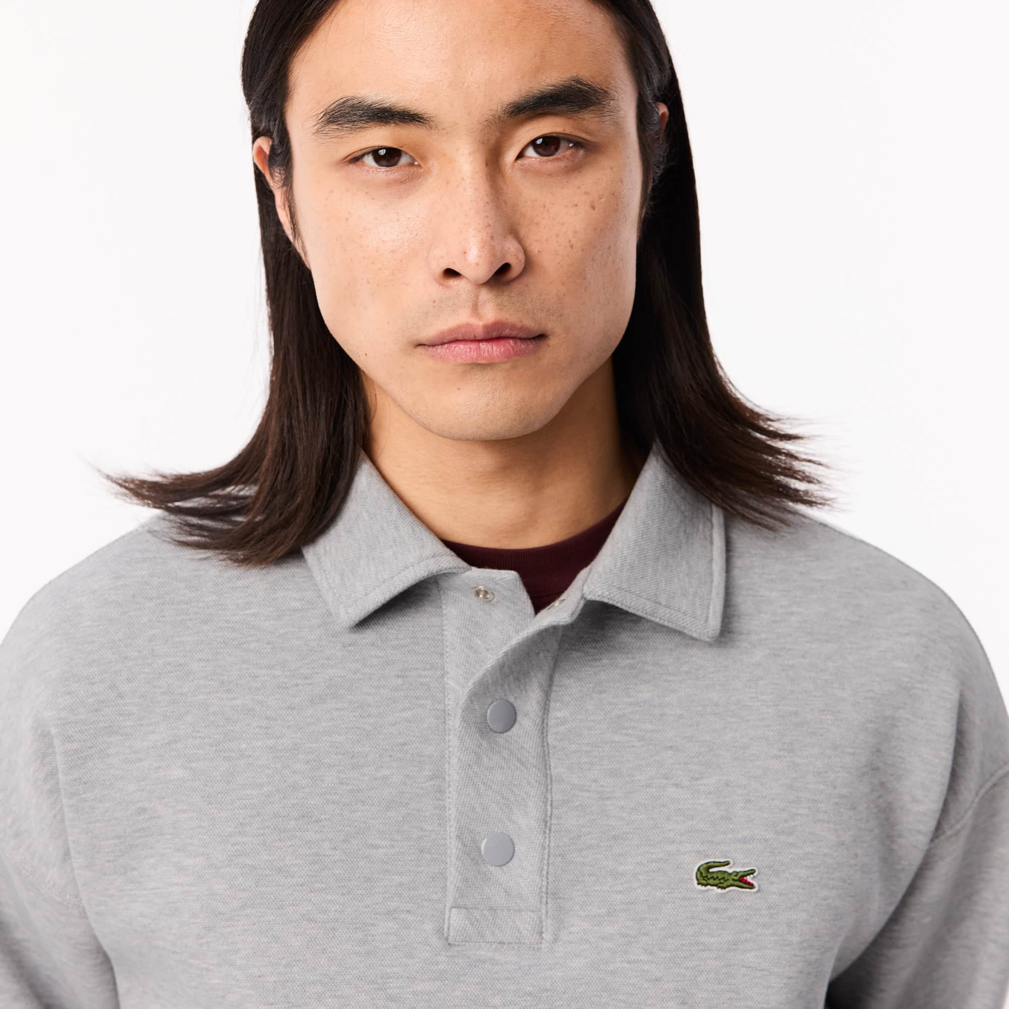 トップス L1212 LACOSTE POLO SHIRT GRAY Lacoste Poloshirt | Thyme | L1212-S86