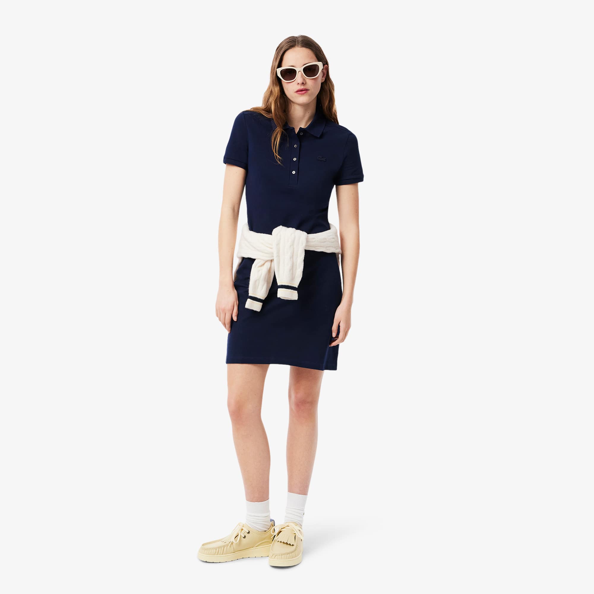 Women's Slim Fit Stretch Mini Piqué Polo Dress - Dresses