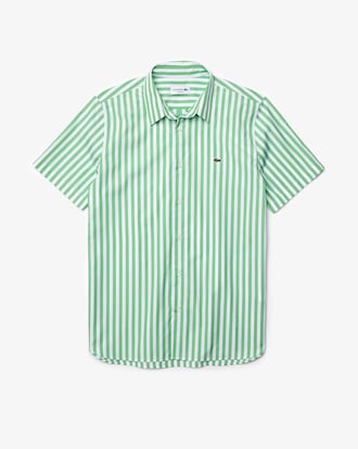 Men’s Regular Fit Short Sleeve Striped Poplin Shirt