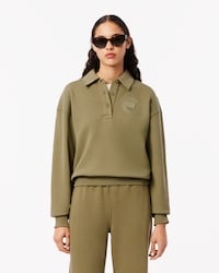 Women's Embroidered Fleece Polo Sweatshirt