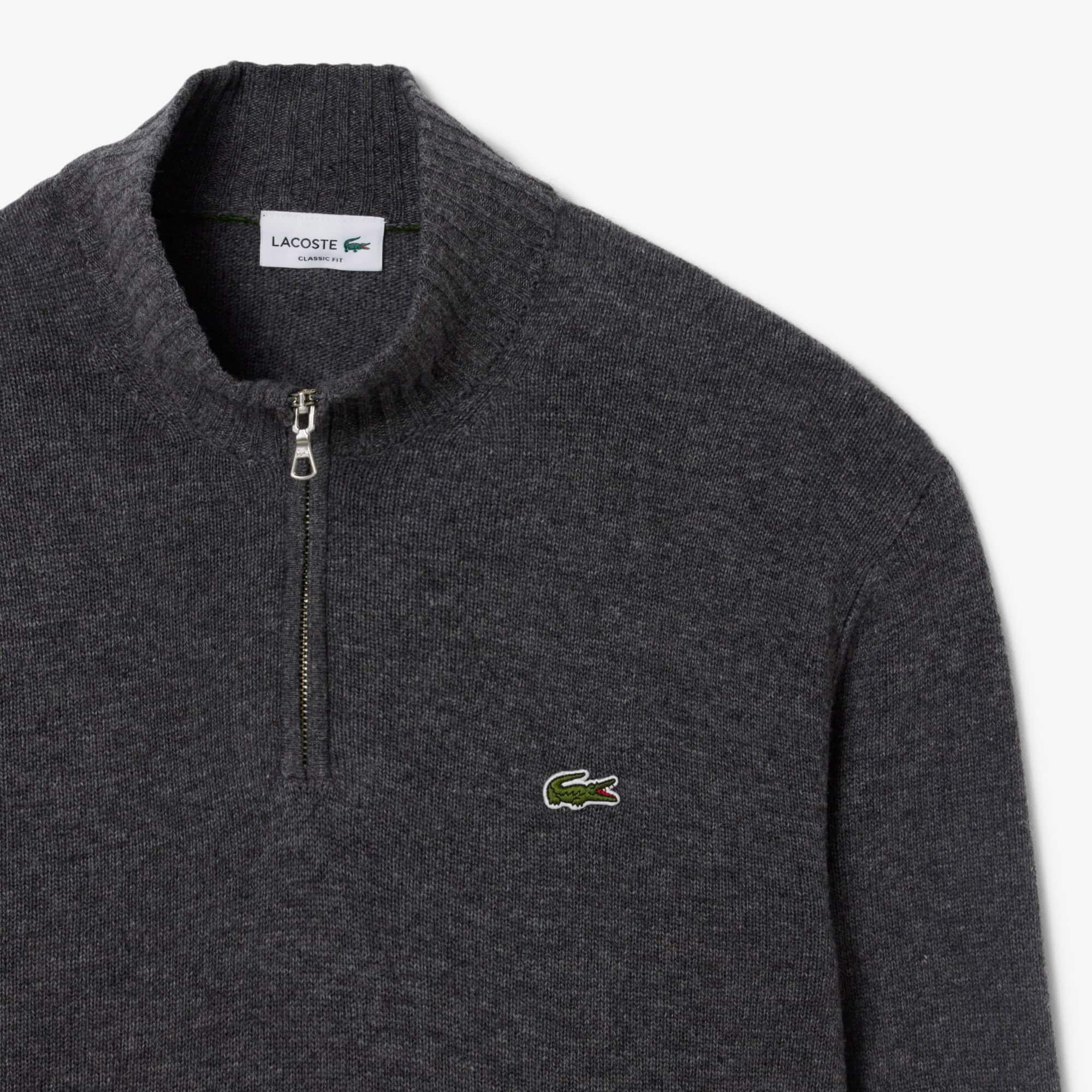 Men's Zip-Up High-Neck Wool Sweater - Sweaters & Sweatshirts - New