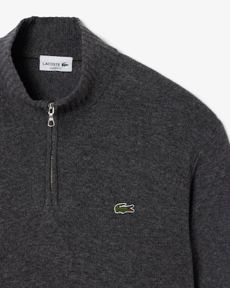 Men's Zip-Up High-Neck Wool Sweater 