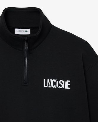 Sudadera de Cuello con Cierre de Felpa Estampada