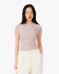 Women's Slim Fit Ribbed Cotton T-Shirt