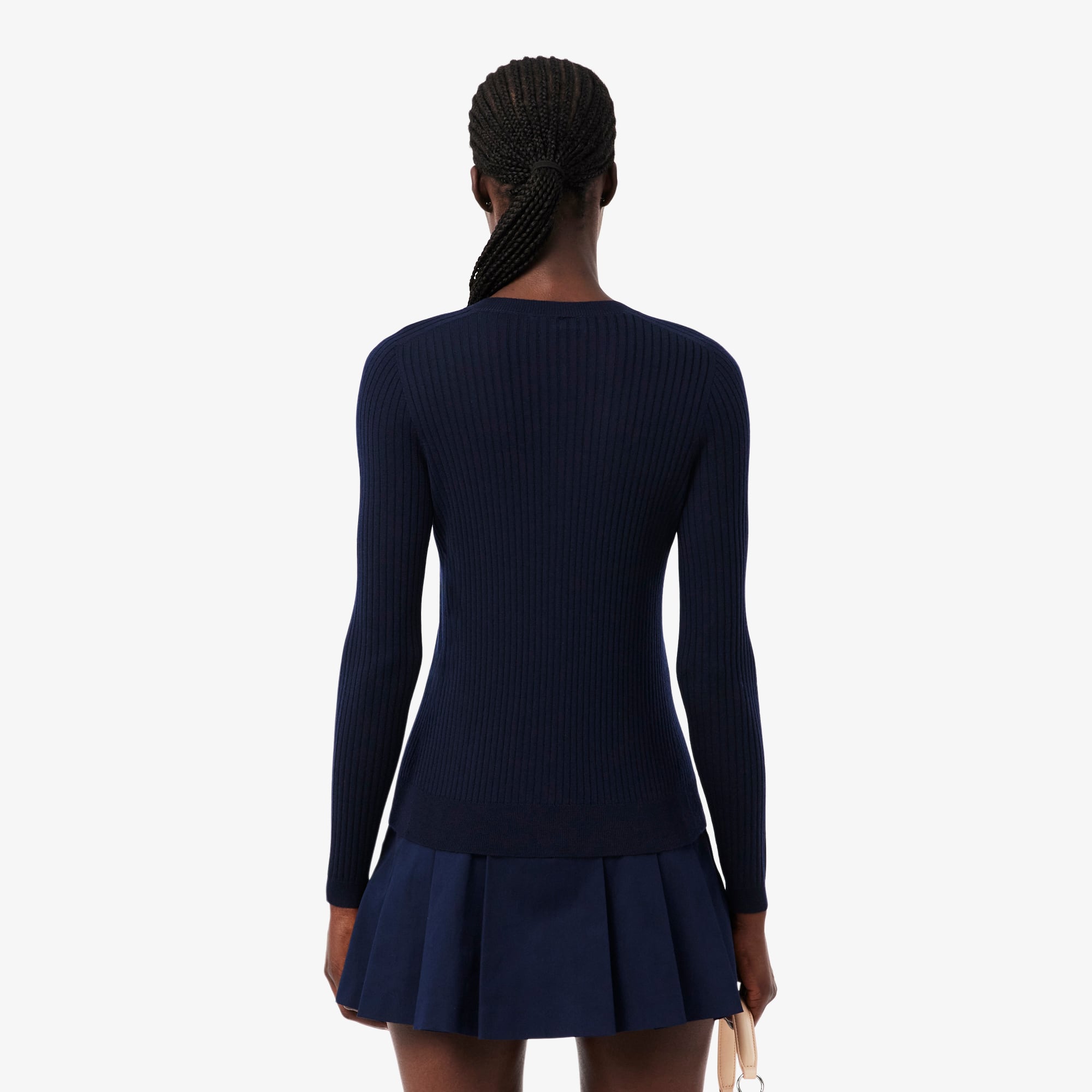 Women's Rib Knit Merino Wool Cardigan - Sweaters & Sweatshirts