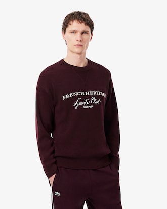 Wool Blend Crew Neck Tennis Heritage Sweater