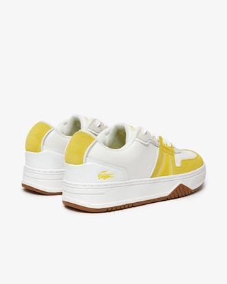 Sneakers L001 femme Lacoste en cuir color-blok semelle en gomme