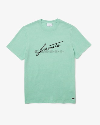 T-shirt à col rond en coton premium imprimé signature et crocos