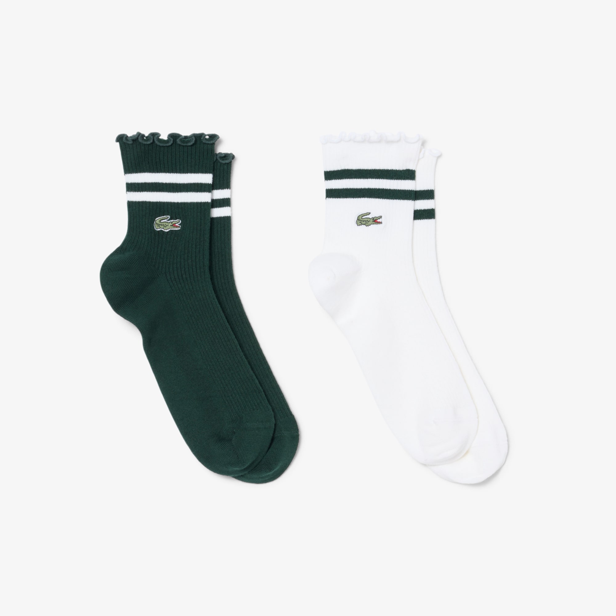 Lacoste 2-pack Frilled Socks - 9 - 12.5 In Multi