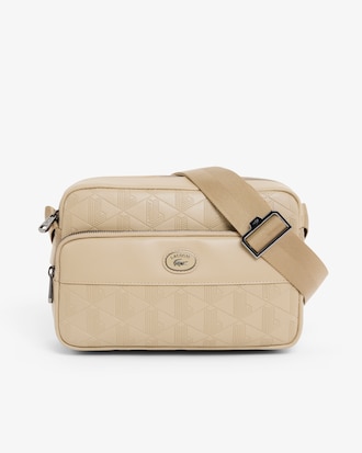 Sac reporter monogramme en cuir