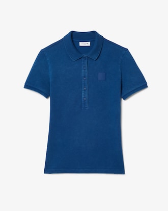 Women's Slim Fit Washed Effect Petit Piqué Polo
