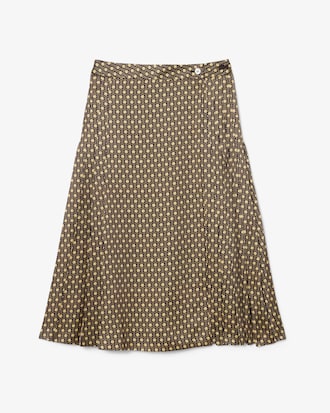 Printed pleated Midi Skirt