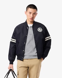 Men's Embroidered Badge Water-Repellent Bomber Jacket