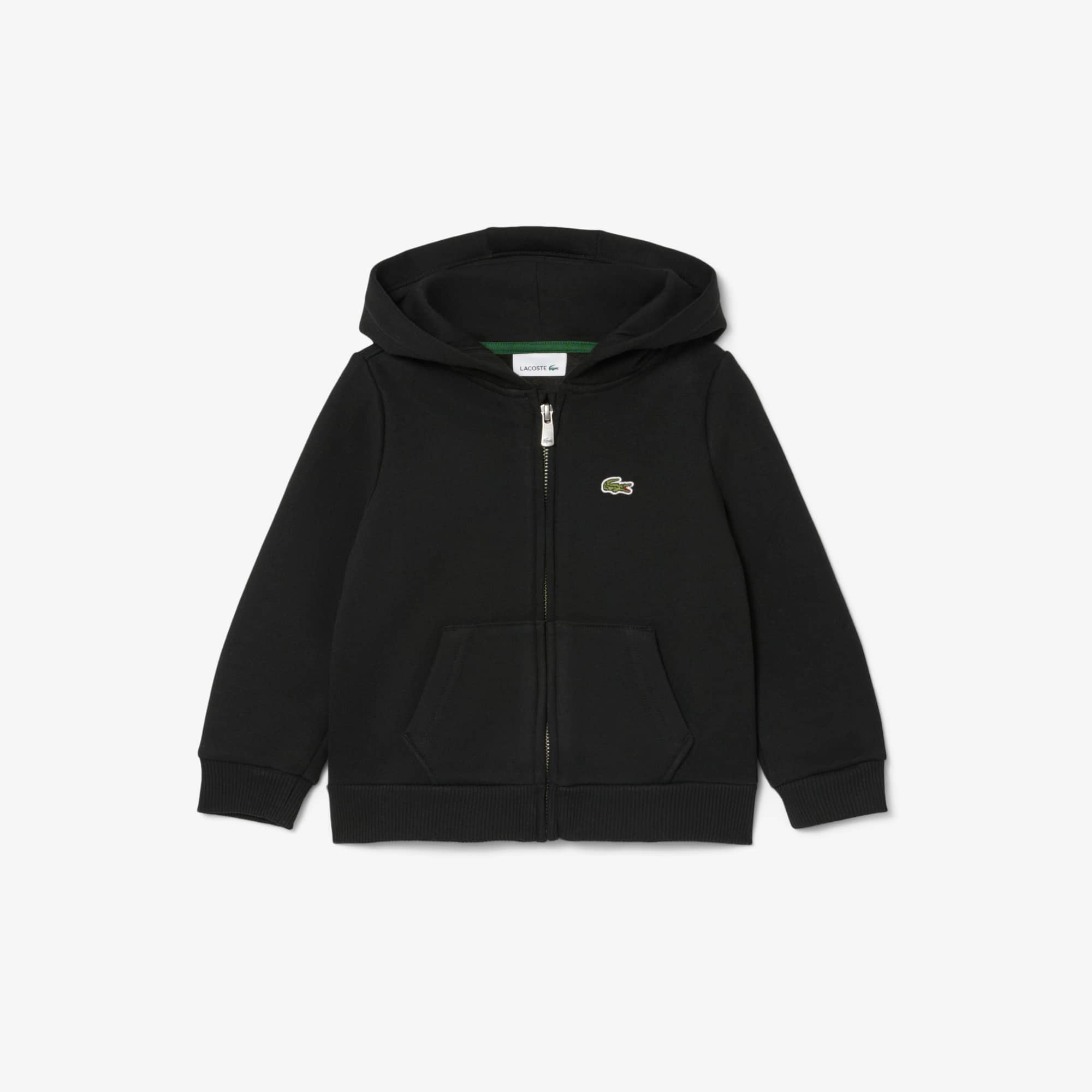 Lacoste Kids' Fleece Zip-up Hoodie - 7 Years In Black