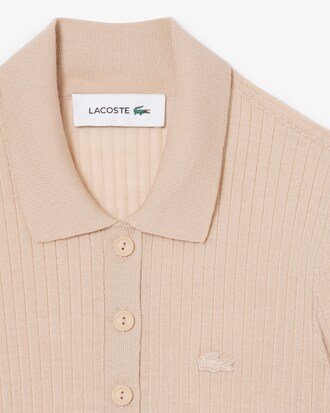 3D Rib Knit Polo Collar Merino Wool Sweater