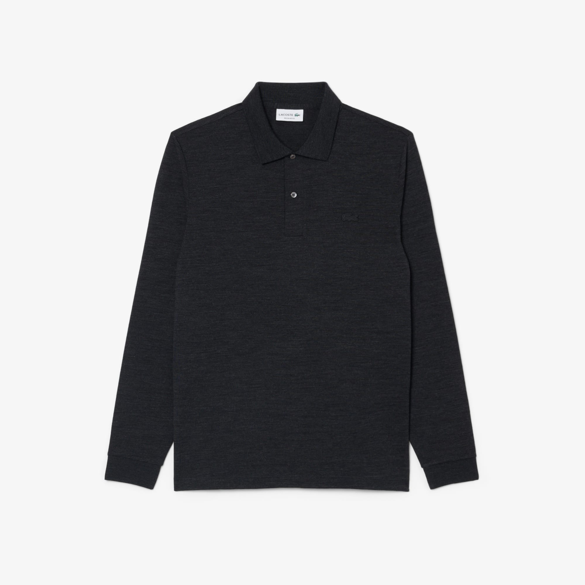 Regular Fit Long Sleeved Wool Polo Shirt