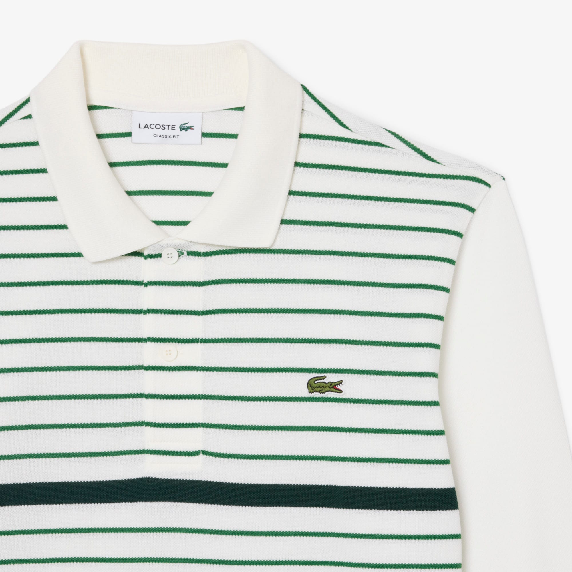 Classic Fit Striped Piqué Polo Shirt