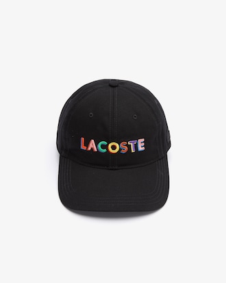 Casquette unisexe Lacoste L!VE en coton avec signature brod&eacute;e