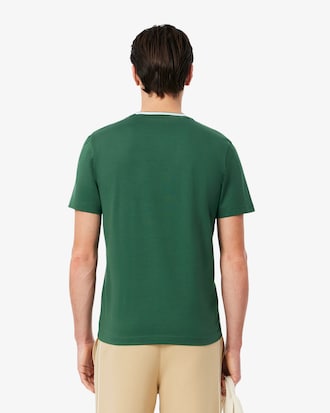 Men's Regular Fit Ribbed Collar Cotton T-Shirt