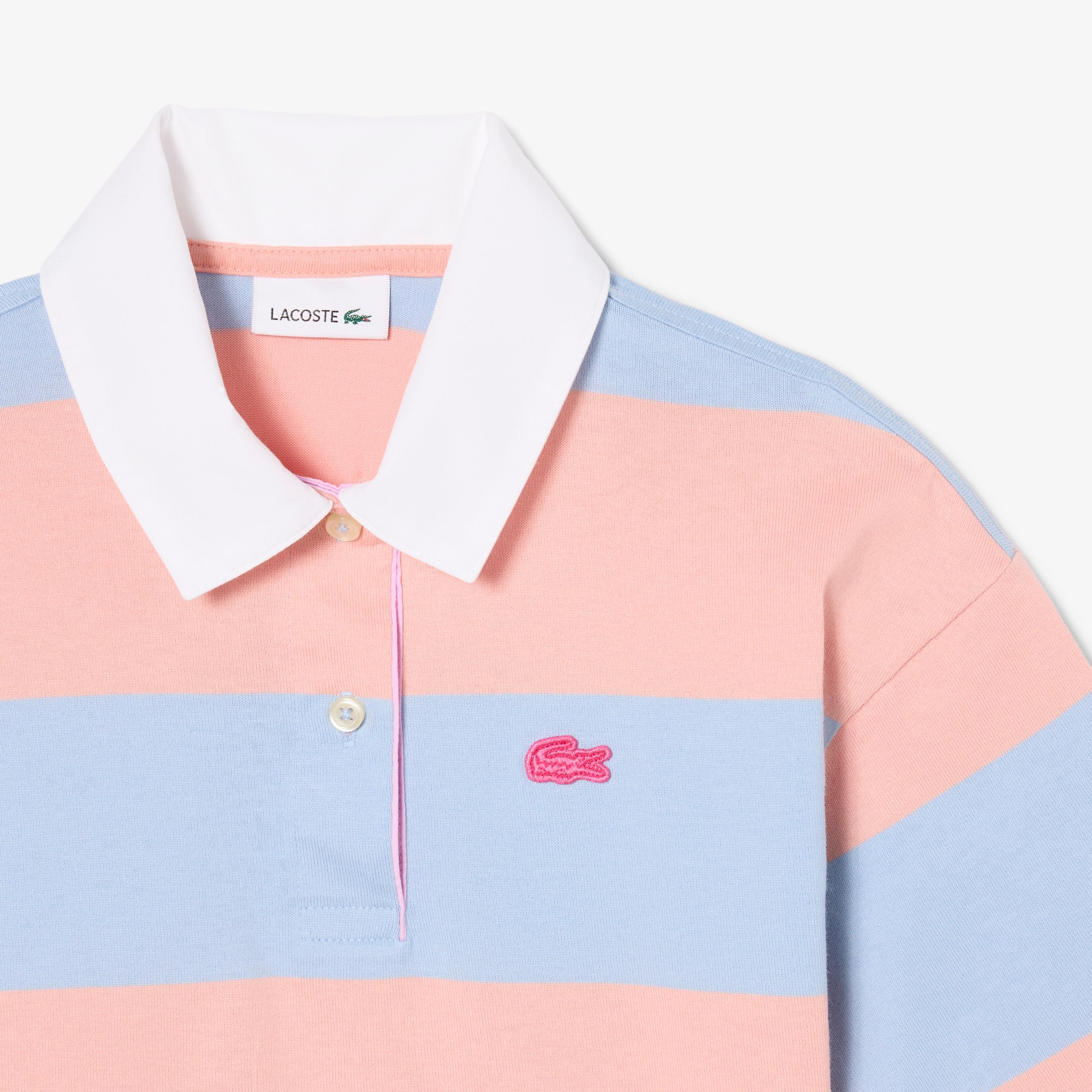 Oversized Striped Cotton Rugby Polo