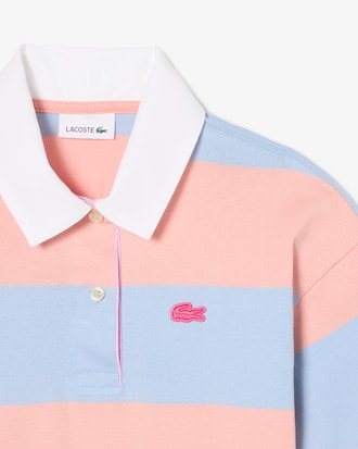 Oversized Striped Cotton Rugby Polo