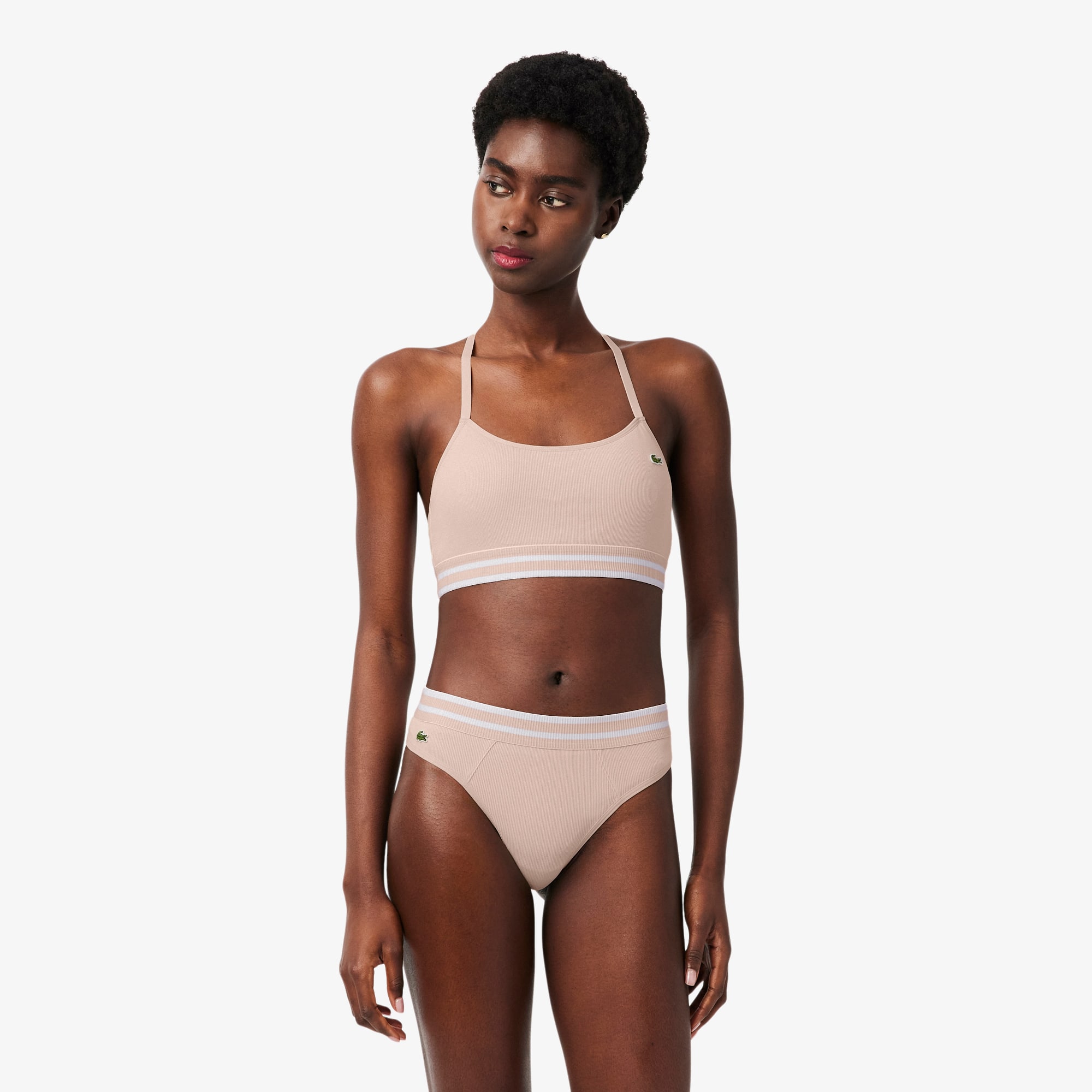 Lacoste Ribbed Cotton Bralette