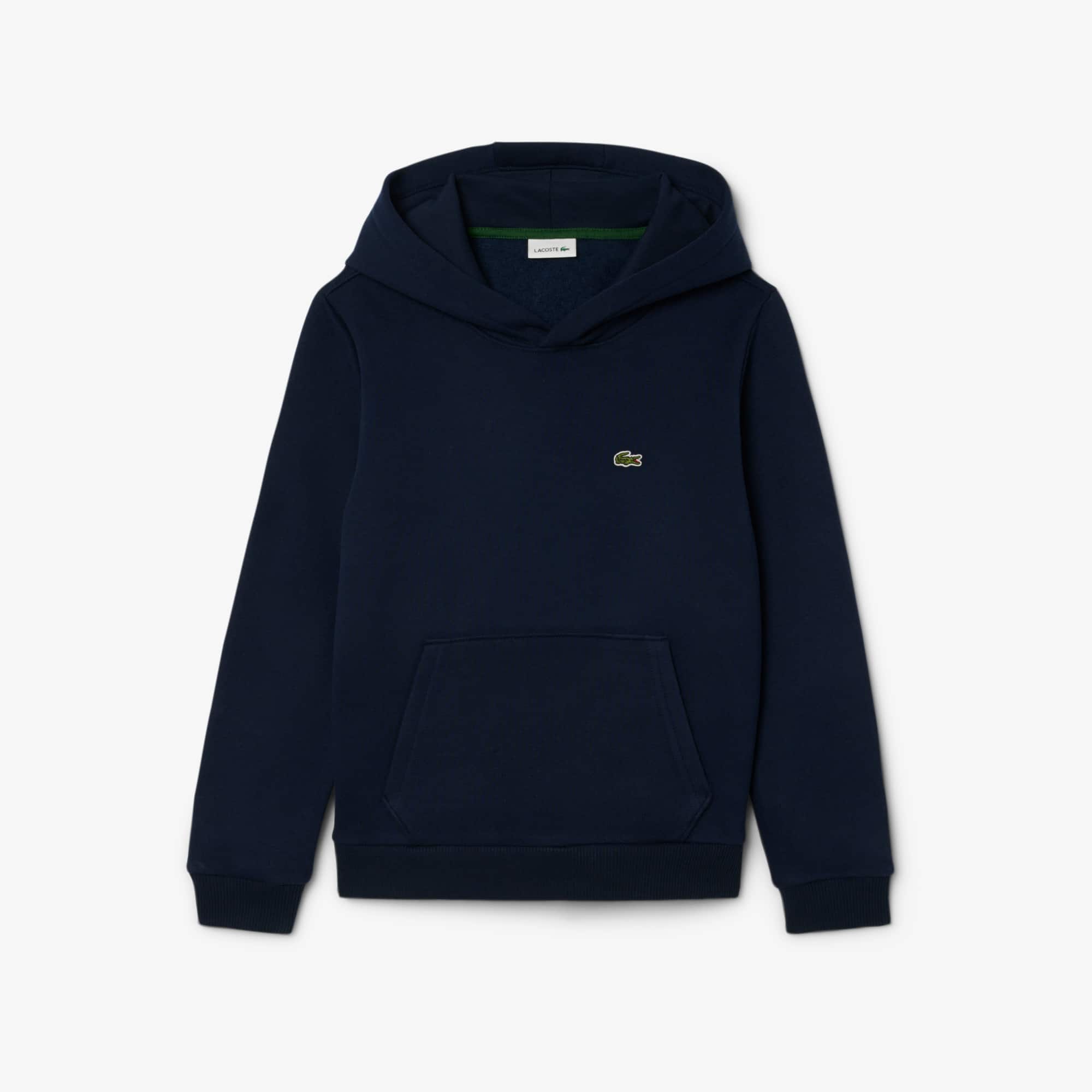 Lacoste Kids' Kangaroo Pocket Fleece Hoodie - 10 Years In Blue
