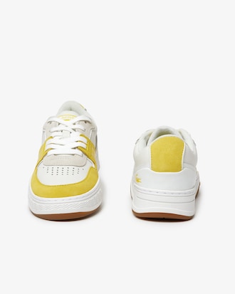 Sneakers L001 femme Lacoste en cuir color-blok semelle en gomme