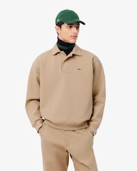 Sweatshirt col polo Piqu&eacute;
