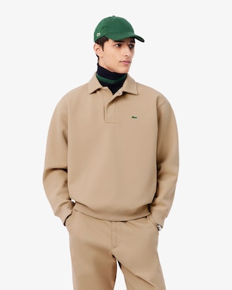 Polo Collar Piqu&eacute; Sweatshirt