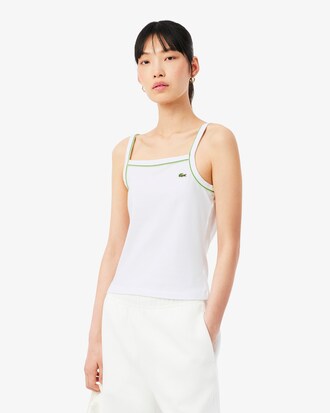 Contrast Accent Cotton Tank Top