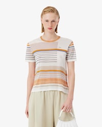 Runway Striped Satin Jersey T-shirt