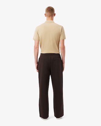 Pantalon loose fit Piqu&eacute; &agrave; plis
