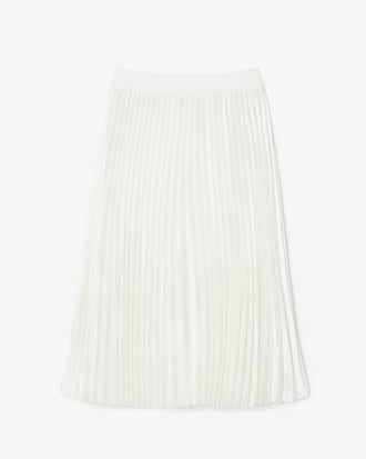 Women's Pleated Satin Midi Skirt