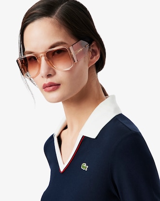 Women's Slim Fit Trim Detail Long Sleeve Polo