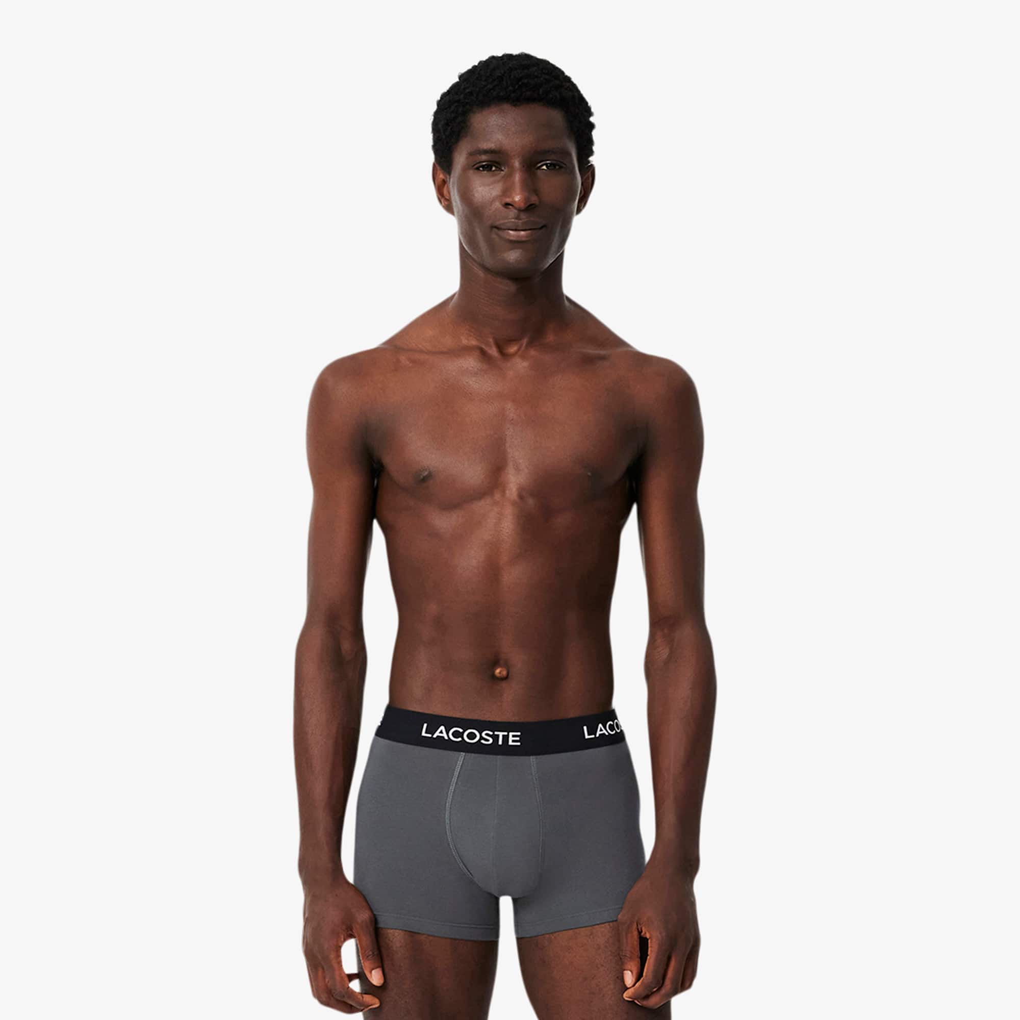 Lacoste Men's Cotton Jersey Trunks 5-pack In Grey