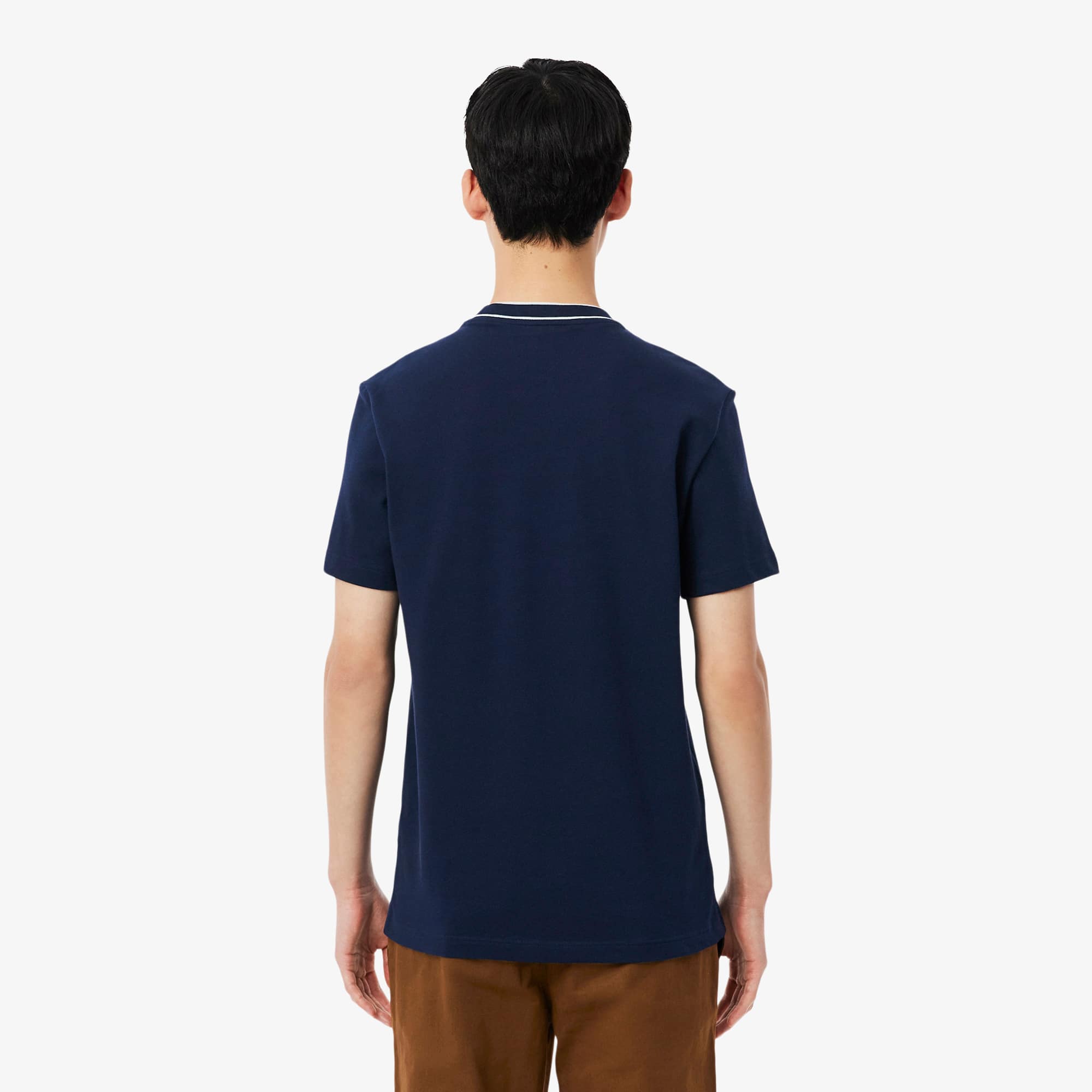 Men's Stretch Piqué Striped Collar T-Shirt