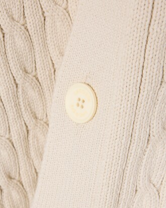 Cable Knit Intarsia Branded Cardigan
