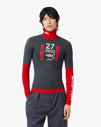 Runway Zipped Printed Stretch T-shirt
